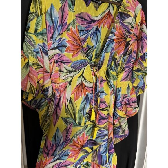 Club Z‎ Collection Women's Tropical Swim Cover-Up Large Resort Vacation Colorful - Picture 4 of 9